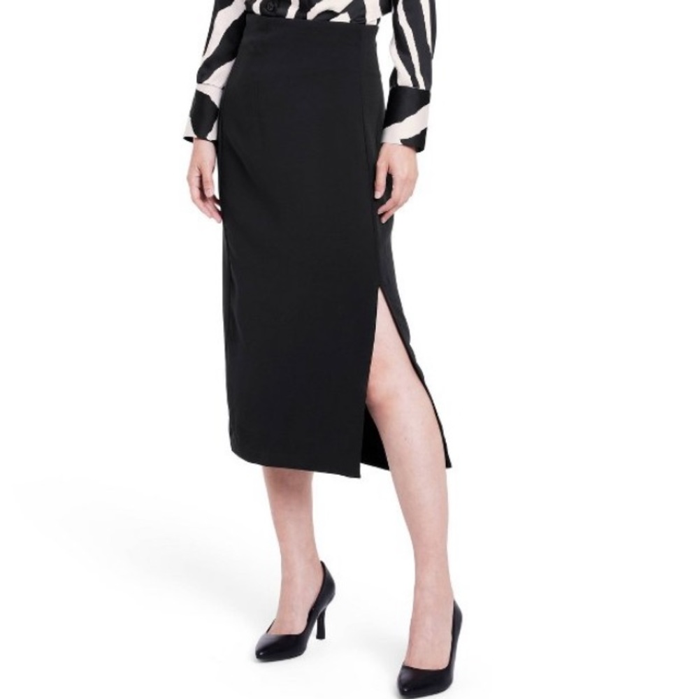 Sergio Hudson x Target Pencil Skirt Size Medium Black High Waisted Slitted NWOT